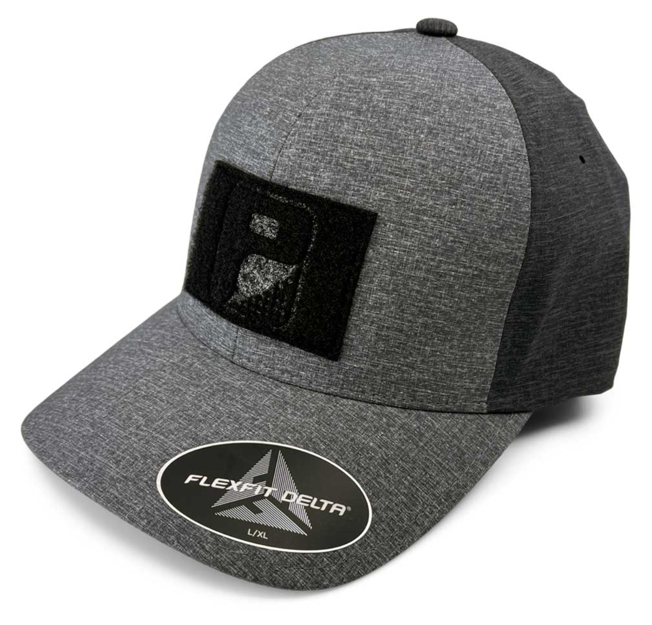 Premium Curved Visor Pull Patch Hat by Flexfit - Grey